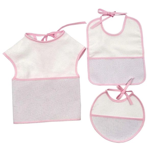 Baberos Paños para eructar Baberos de punto de cruz Rosa Impermeable Bebé Infantil Saliva Toallas Bebé Bebe Niñas 3 Unids / set YB170004 231006