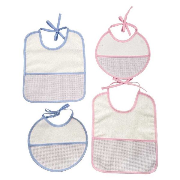 Baberos Burp Paños Punto de Cruz Baberos Impermeable Bebé Infantil Saliva Toallas Bebe Rosa Azul 4PCS / Set YB170013 T221008