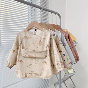 Bavoirs Burp Chiffons Mignon Bébé Bavoirs Toddler Baberos Bavoir Imperméable Tablier À Manches Longues Animaux De Bande Dessinée Enfants Nourrir Smock Bib Baby Stuff 230625