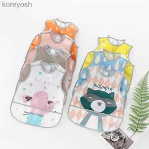 Bavoirs Bavoirs Bavoirs pour bébé Animaux de dessin animé mignons Bavoirs imperméables pour nourrissons en bas âge Alimentation de la salive Serviette de dessin animé Tablier réglable pour enfants avec poche L231125