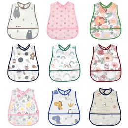 Bavoirs Burp Tissus de haute qualité réglable bébé bavoir Eva coton dessin animé imperméable alimentation filles garçons tissu livraison directe Otwca