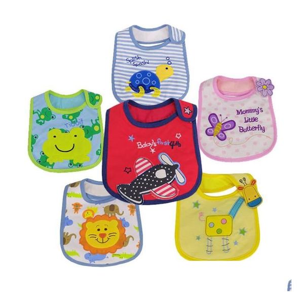 Baberos Paños de eructo Toallas de saliva infantil Tres capas Bebé Accesorios de desgaste impermeables Alimentación de algodón Babero Bandana Entrega de gotas Niños Mater DHBX8