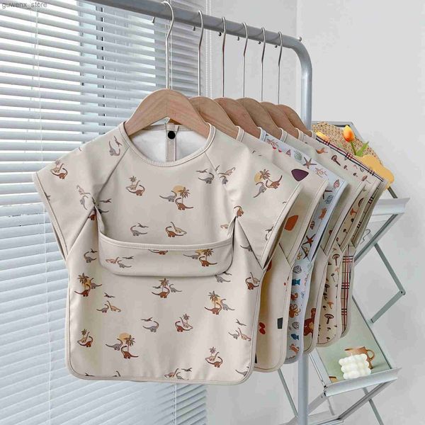 Bibs Burp Clots enfants bébé à manches longues PU Bibs Enfants pour tout-petits Art Artisanat Impérente Mélier Protection Lavable Easy Clean Smock Boys Filles Y240415Y240417R2DX