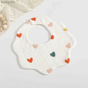 Slabbetjes Spuugdoekjes Koreaanse stijl Babyvoedingsslabbetjes 6 lagen katoenen bloemblaadjes Babyprint Crêpe Speekselhanddoek Pasgeboren peuter Zachte spuugdoek Kid BibL231125