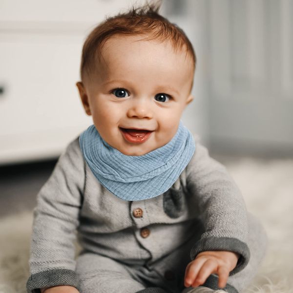 Bavoirs en mousseline pour bébé garçon, Bandana en coton biologique absorbant la bave, unisexe pour nouveau-nés, livraison directe Amug7