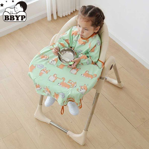 Baberos Paños para eructar Impermeable Babero para bebés Niño pequeño Delantal de alimentación de manga larga para silla alta Mesa de comedor Cobertura completa Paño para eructos 1-4Y Babero para niños T221008