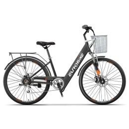 Bicycle 26 '' Bike de ville électrique avec siège / panier 2 roues vélos électriques roues à rayons 36V 350W Bicycles électriques Batterie cachée