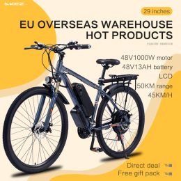 Fiets 29 inch 1000W motor 48V13AH Lithium Battery Electric Bike City Ebike 49 kmh De maximale afstand is 65 km