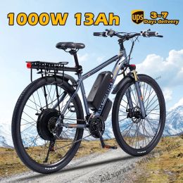 Vélo de vélo de 29 pouces avec 21 vitesses et moteur de 1000 W, 48 V et batterie Perfecattery, vélo de montagne pour adultes
