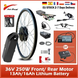 Bicicleta 36V 250W E Kit de conversión de bicicleta 13/16AH batería Hailong Motor de cubo de rueda delantera trasera 20 26 27,5 29 pulgadas 700C piezas de bicicleta eléctrica