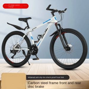 Bicycle adulte Bicycle de 24 pouces Transmission 26 pouces VTT VTT 27 VITESSE DIAL DISC Brake Student Bike Shockabsorbing Front Fork 2023