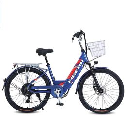 Bicycle Adult Electric Bike 26 pouces VTT VTT 350W 36V Électrique Bicycle City Lady avec 2 sièges et panier imperméable Batterie cachée