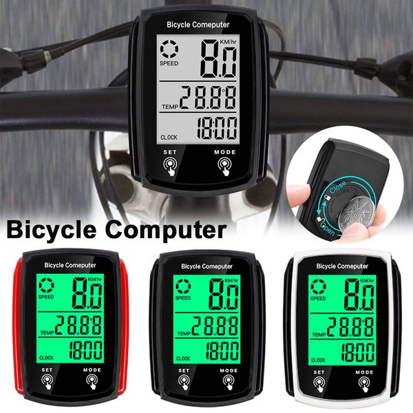 Bicycle Backlight Stopwatch MTB Bike Computer Wired Speedproof Speedometer Odomètre Odomètre Couper LCD Counc