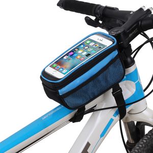 Bolsas de bicicleta Titular del cuadro de la bicicleta Pannier Bolsa para teléfono móvil Estuche para bolsa Bolsa de ciclismo con pantalla táctil para Iphone 5.0 pulgadas