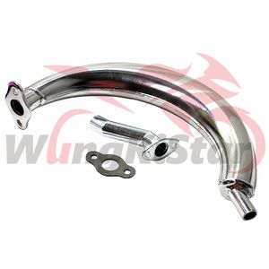 Vélo Banane Silencieux Tube D'échappement Entrée Décalage Collecteur D'admission Tuyau Chrome Tuyaux D'échappement Joint Pour Moto Moteur 2 Temps 49cc 50cc 60cc 80cc Vélo Motorisé