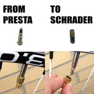 Fiets Presta-ventiel naar Schrader-adapter Type fietspomp Binnenventiel Buisventielomvormer met rubberen ringringen ZZ