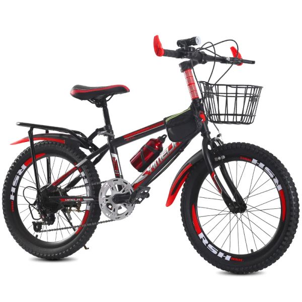 Vélo de montagne pour enfants, vélo à vitesse variable, frein à disque de 20/22 pouces, étudiant de 71112 ans, vélo à vitesse unique avec panier