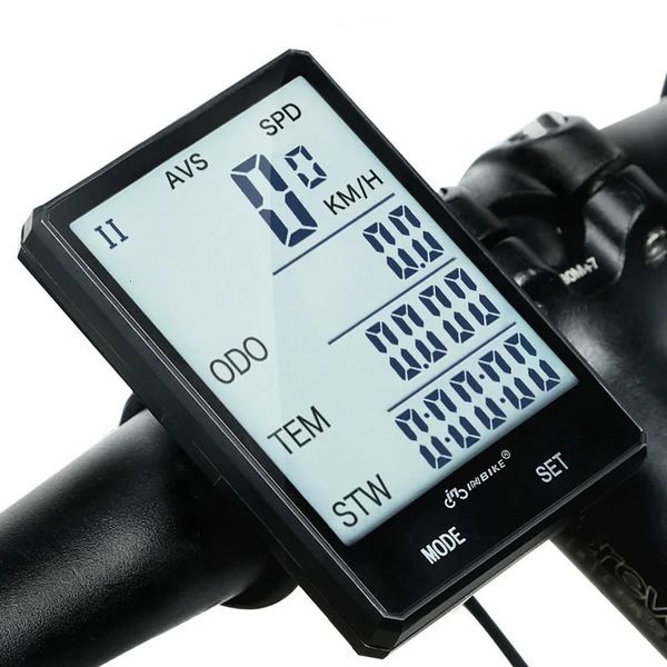 Odómetro de velocímetro digital de bicicleta de bicicleta con ciclo de bicicleta con ciclo con ciclo inalámbrico con reducción de luz de fondo con stopwatch240410