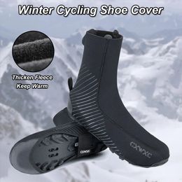 Chaussures de cyclisme de vélo couvre hiver chaud coupe-vent imperméable VTT route antidérapant 240125