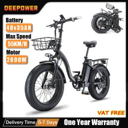 Vélo DEEPOWER vélo électrique adultes vélo pliable avec 35AH 48V1000W 20 "x 4.0 gros pneu vélo électrique urbain vélo électrique Ebike