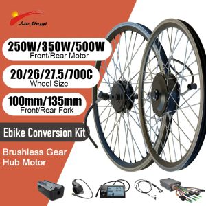 Fiets elektrische fietskit 36V 48V 250W 350W 500W Ebike elektrische fietskit 20 24 26 27,5 inch 700c aan de achterkant elektrische wielnaafmotor