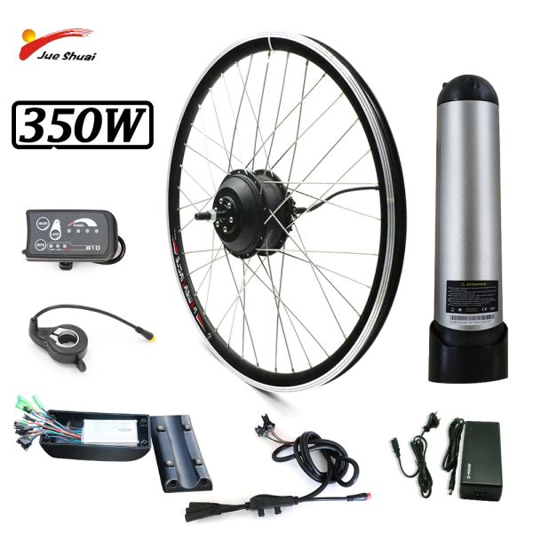 Kit de bicicleta eléctrica con batería 36V 350W Ebike kit de bicicleta eléctrica 20 24 26 27,5 pulgadas 700C motor de cubo de rueda eléctrica delantera y trasera