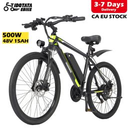 Fiets EU Delivery Electric Bicycle 48V 12.8Ah Lithium Batterij 500W Volwassen Mountain Electric Bike 21Speed Cycling Fiets 26inch Ebike