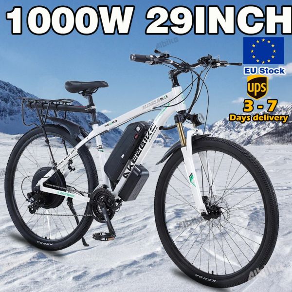 BICYCLE EU BICK ELECTRIC BIKE 29INCH 1000W MOTOR ADULTES ELECTRIC BICYLE ELECTRIC MOUNTIQUE EBIKE 21 SPEED BUTERIER EBIKE POUR MEN ADULT