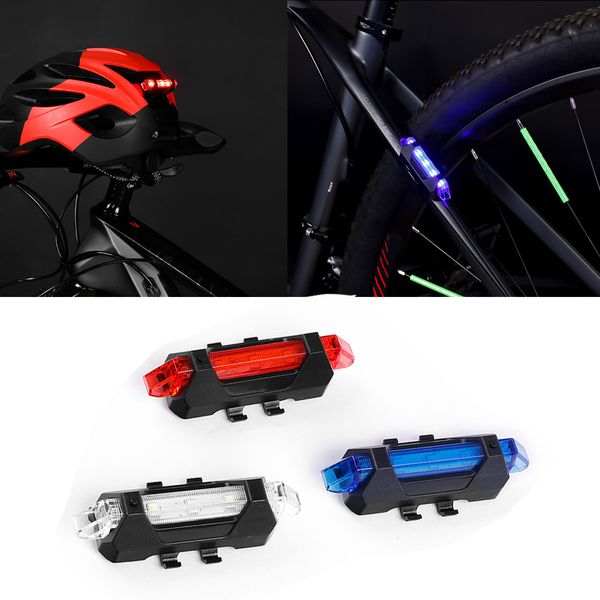 Luces LED intermitentes para bicicleta, luz trasera, recargable por USB, luz de advertencia nocturna para bicicleta, equipo de ciclismo