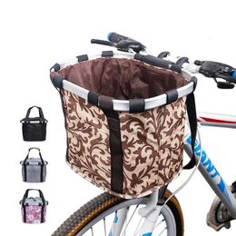 Panier de pliage à vélo en aluminium Bag du sac avant stockage accessoires de vélo de montagne 240329