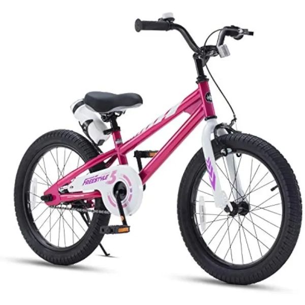 BICYCLE FREATYLE Kids Bike for Boys Girls Childrens Bicycle with Kickstand, 18 pouces Fuchsia