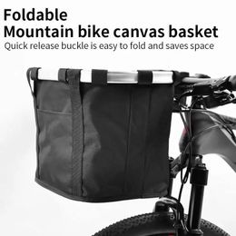 Bicycle Front Basket Bike Small Pet Dog Carry Pouche 2In1 Moideau à vélo MTB détachable Sac à bagages de pliage de pliage MTB LOAD 240329