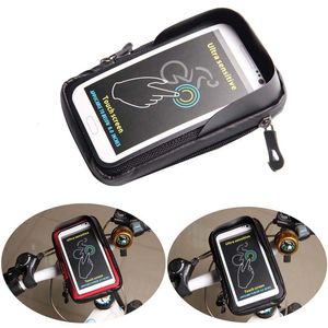 Fiets voorste tube tassen touchscreen mobiele telefoon tassen mountainbike navigatietassen