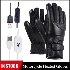 Gants de chauffage de vélo Gants USB Gants chauffés à vélo à travers le vent Ski Winter Warch Hand Warmer USB Powed for Men Women 231220