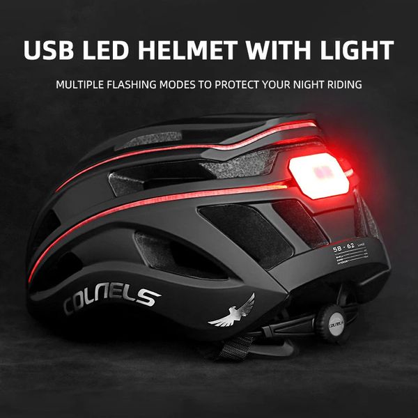 Casque de vélo VTT Ride LED lumières course casque de vélo de route hommes et femmes Sports de plein air Pro cyclisme Casco Bicicleta casquette de sécurité 240106