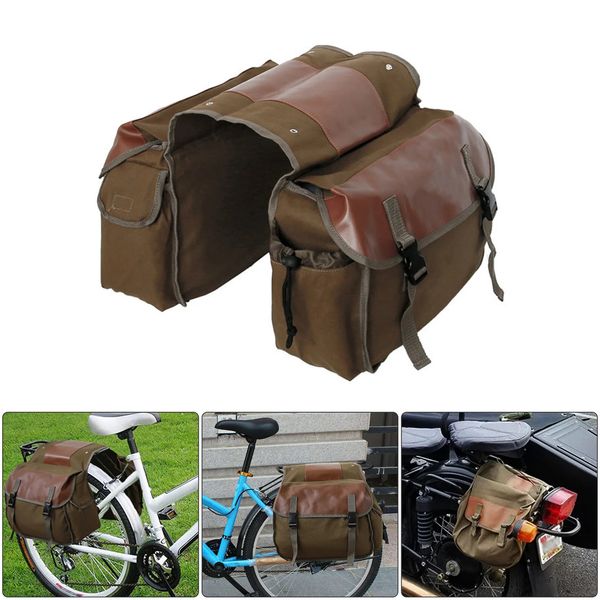 Bicicleta Bolsa de sillín de gran capacidad Motociclismo Lona de viaje Caja de alforjas impermeables Caja de herramientas laterales Bolsa para moto 240219