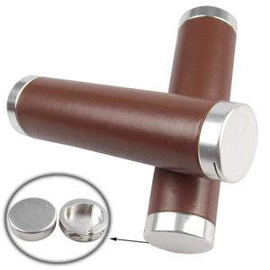 Fiets lederen stuur schokabsorberende dode vlieg vouwfiets scooter handgenaaid PU retro grips 240318