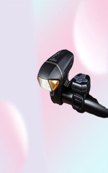 Lumière de vélo noir LED rechargeable par USB, télécommande de vélo, phare avant, clignotant, klaxon, accessoires de cyclisme, lumières 7062403