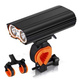 Fietslicht voorkant 2 xm-l T6 LED lumiere velo USB oplaadbare LED-lamp Torch zaklamp Cycling Sports Real Safety Tail Light