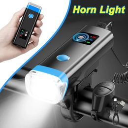 Lumière à vélo avec vélo de corne Hornlight USB Éclairage LED rechargeable Lampe de poche avant pour MTB LAMPLE ELECTRIQUE 240509