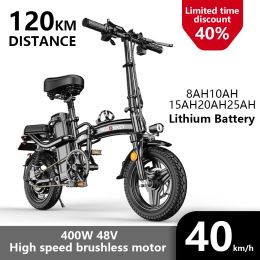 Fietsen mini elektrische fiets 48V 400W midonkey aas vouwen eBike power assisteerde ebike voor volwassenen belasting gratis 14 inch elektrische fiets