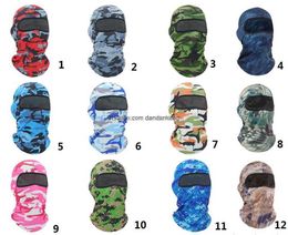 Bicicleta motocicleta Ciclismo Máscaras Bretahable Pasamontañas Gorras A prueba de viento Jefe camuflaje Sombreros Gorra Táctica Snowboard Casco Protección Máscara facial completa