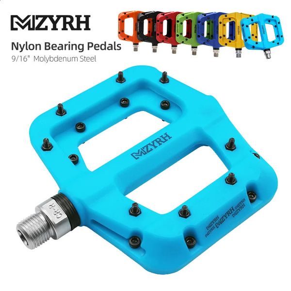 Pedal de bicicleta antideslizante ultraligero Nylon MTB bicicleta de montaña Pedal rodamientos sellados pedales accesorios de bicicleta piezas 240129