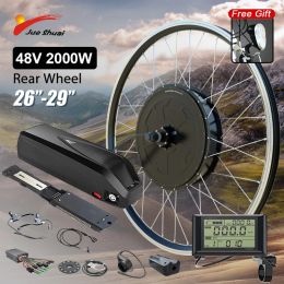 Fiets Krachtige 2000W Gearless Hub Motor Ebike Kit 48V 13Ah24Ah Hailong Batterij DIY Elektrische Fiets Kit voor Mountain fiets 26 "27.5"