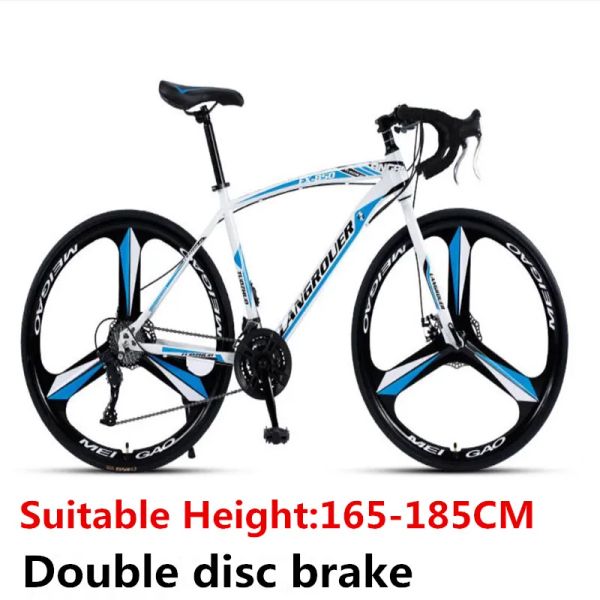 Bicycle Road Bike 700C Speed Speed Shock Absorbant adulte Bicycle Double Disc Brake Cycling Racing Bike Special Bike Hauteur: 165185 cm