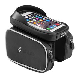 Vélo tube supérieur sac téléphone portable écran tactile vélo de route VTT faisceau avant sac cadre sac équipement d'équitation accessoires transfrontalier