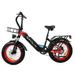 Fiets US Stock 750W Motor 7Speed Electric Bike 48V12Ah Lithium Battery Electric Bicycle 20 Inch Fat Tyre Mini Offroad Electric Bike