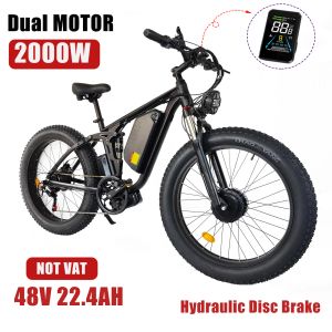 Fiets US Stock Electric Mountain Bike Smlro V3 Dual Motor 2000W 22.4Ah City Road Bicycle 48V 26 