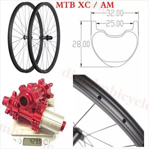 China fietswielen Fietswiel Carbon-velg Clincher Tubeless 32 mm 29er MTB 28 mm XC UD Lichtgewicht carbon-wielen Hope Tubeless-Disc Mountainbike