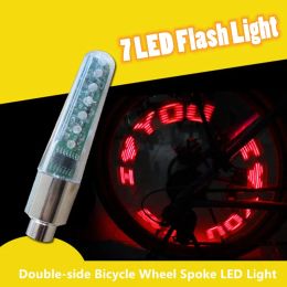 Rueda de bicicleta Spoke LED LIP LIMPLA Ciclo de llanta Válvula de rueda 7 Luz de flash con palabras brillantes de bicicleta accesorios de luz de ciclismo